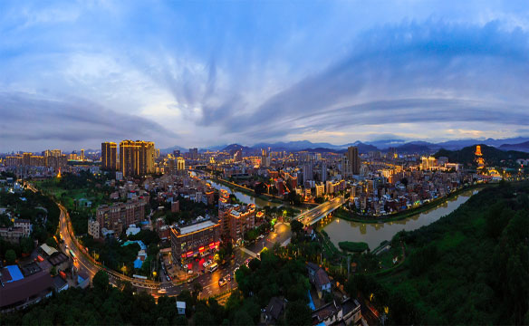 厦门同安魁星阁与文笔塔夜景